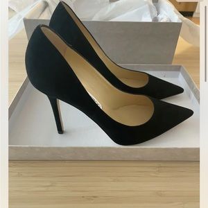 Jimmy Choo Romy Suede 100mm Pump - Black - Size 37.5